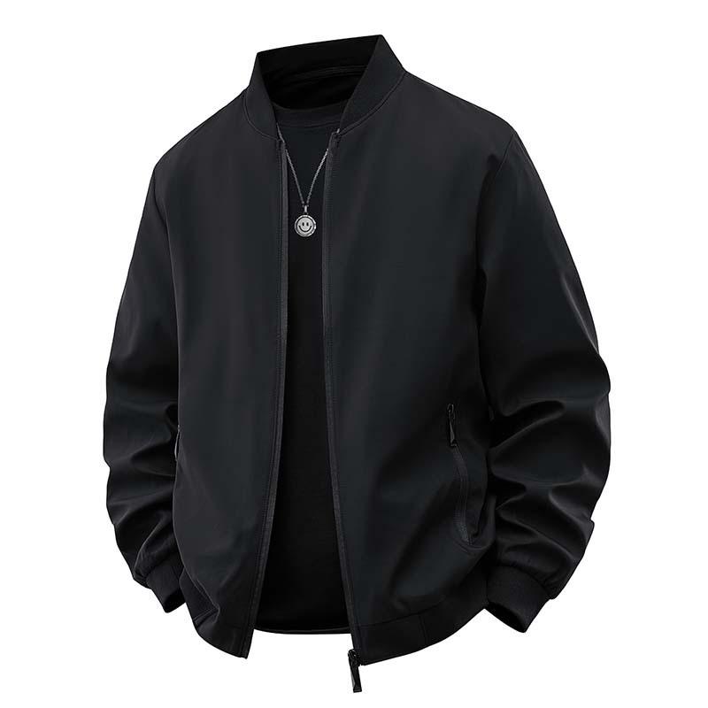 Men s Versatile Solid Color Casual Autumn Jacket 3XL