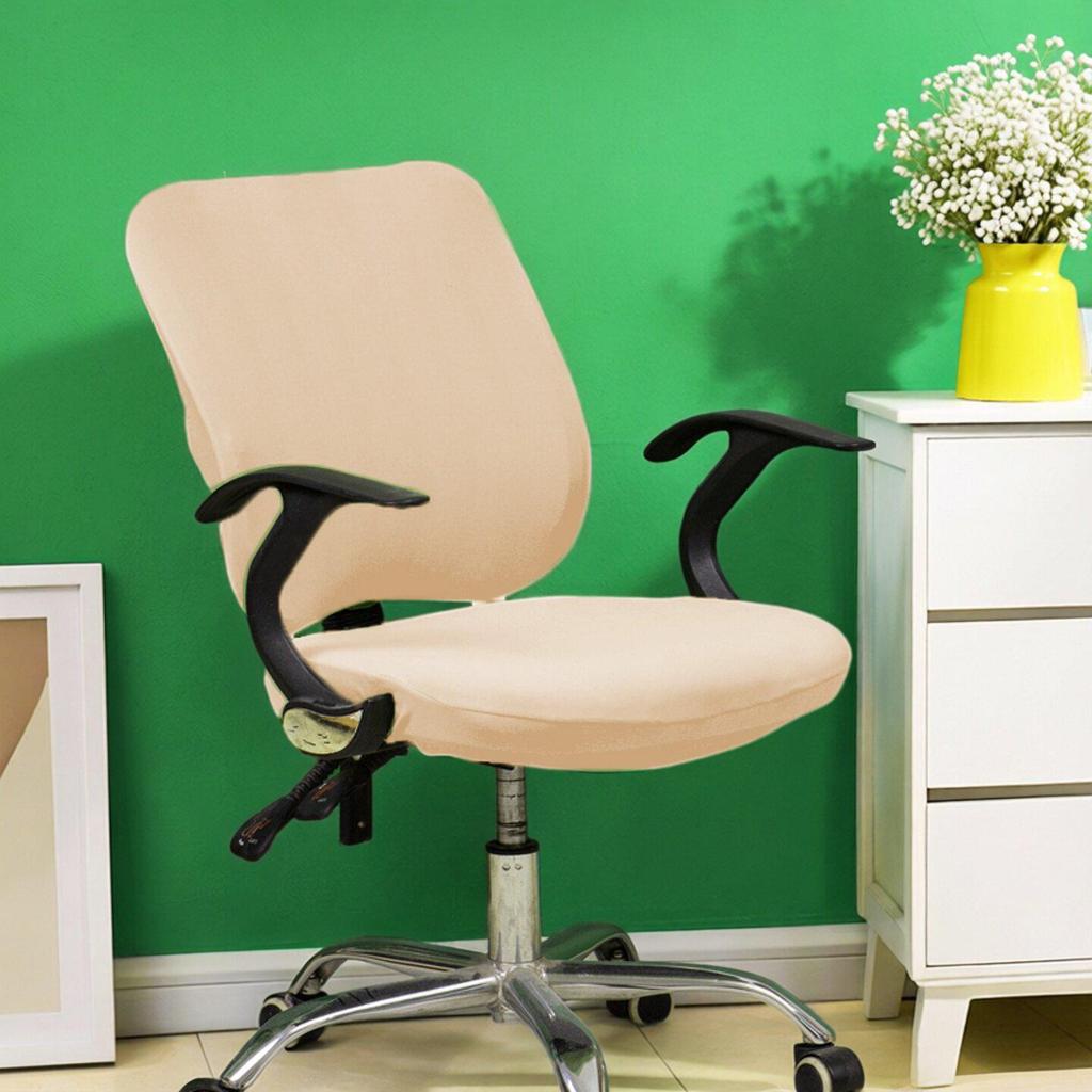 Elastic Milk Silk Office Swivel Chair and Backrest Cover