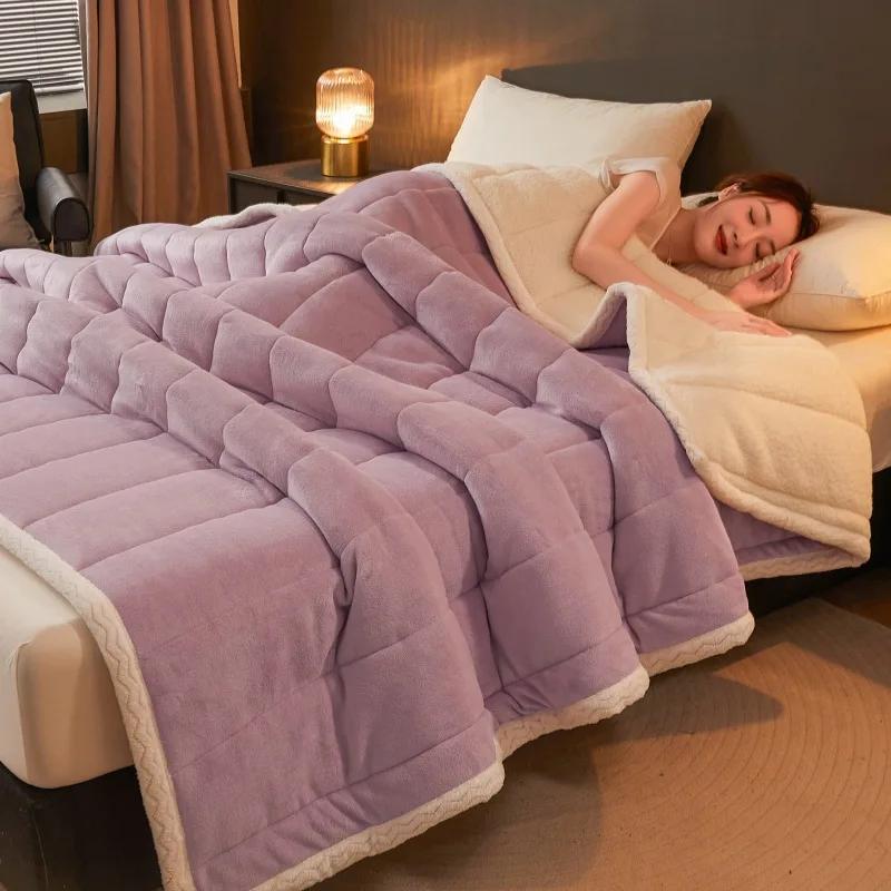 New Super Soft Fluffy Lightweight Fleece Blanket Autumn Winter Blanket Soft Fluffy Soft Warm Winter Blanket with Heat Retention