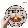Vintage Fire Pit Metal Sign Durable Indoor Outdoor Weather Resistant Gift