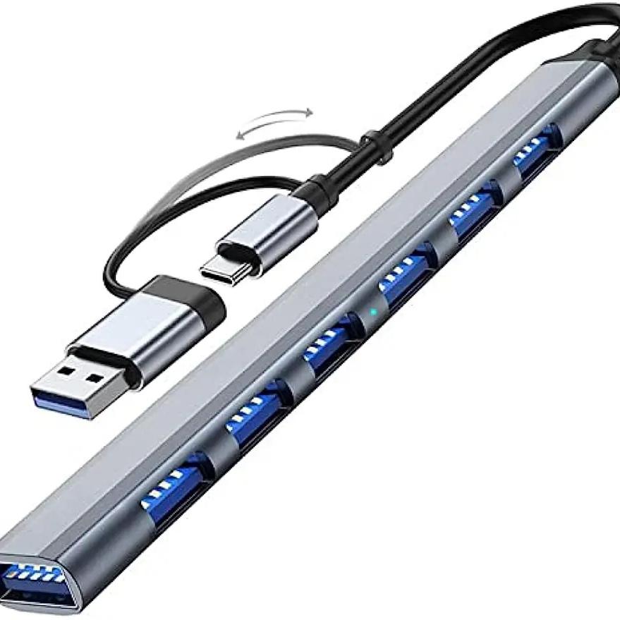 

7-в-2 USB3.0 HUB USB C HUB 5 Гбит/с высокоскоростная передача USB-разветвитель C-to-USB OTG адаптер для Macbook 13 15 Air Mi Pro ПК ноутбук