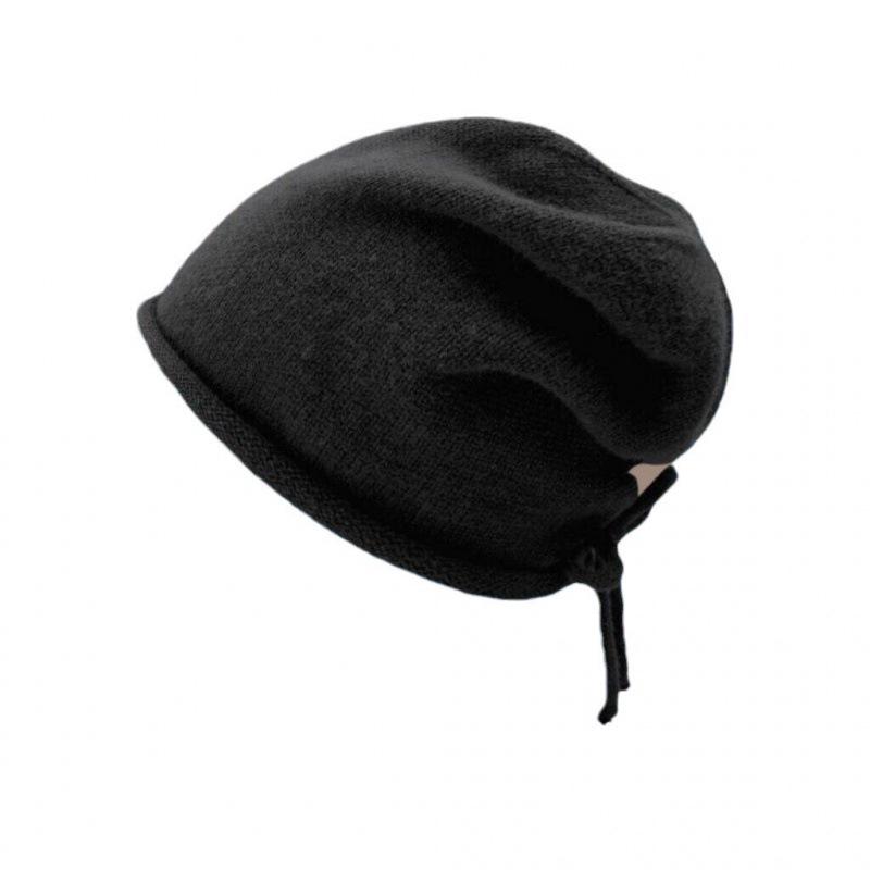 Women's Autumn Winter Wool Beanie: Warm, Knitted, Rolled Edge Design for Small Face