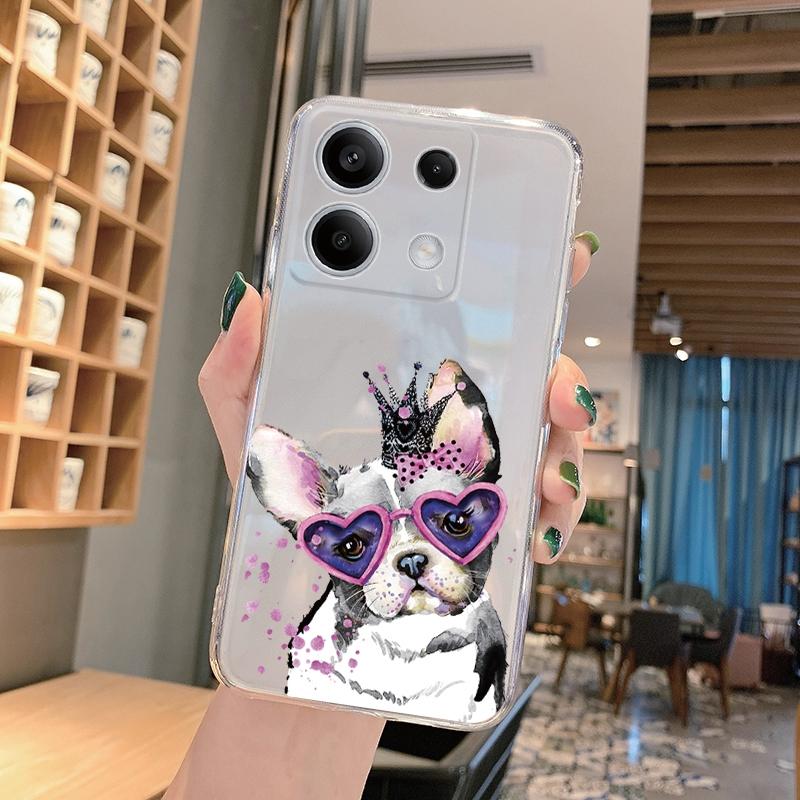 

Мягкий силиконовый прозрачный чехол с забавным рисунком животных для Xiaomi Redmi Note 13 Pro Poco C65 Samsung A55 A35 M35 S24 iPhone Camera Защитный противоударный чехол iPhone 15 Plus