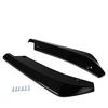 2pcs Rear Lip Bumper Spoiler Splitter Diffuser Canard Wrap Spoiler Side Fender Skirt Lip Chin Body Kit Glossy Black Universal