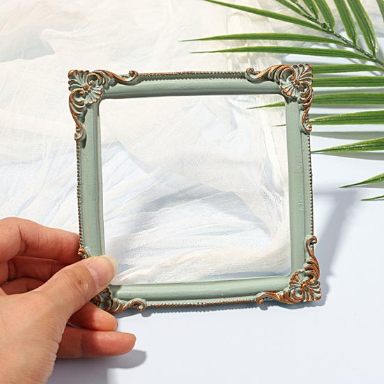 Photo Frame Nordic Style Embossment Handmade Photo Backdrop Resin INS Retro Mini Picture Display Stand Photography Prop