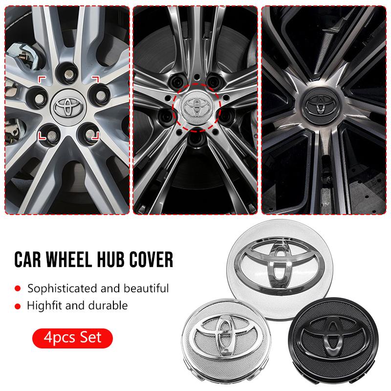 4Pcs/set 56/60mm Toyota Hub Caps Car Wheel Center Caps for Toyota Prius CHR Auris Rav4 Prado Fortuner Corolla Yaris Camry