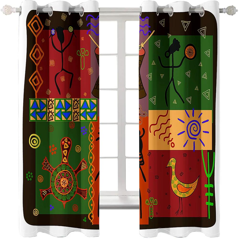 Personalized Retro Civilization Printing Adult Bedroom Living Room Curtain Shade Cloth Can Be Customized Hook Decorative Curtain