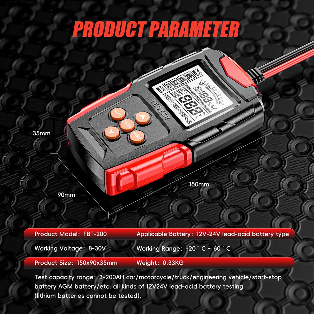 Digital Car Battery Analyzer Diagnostic Tool CCA Tester Internal Resistance Charging Scanner for 12V 24V Batteries