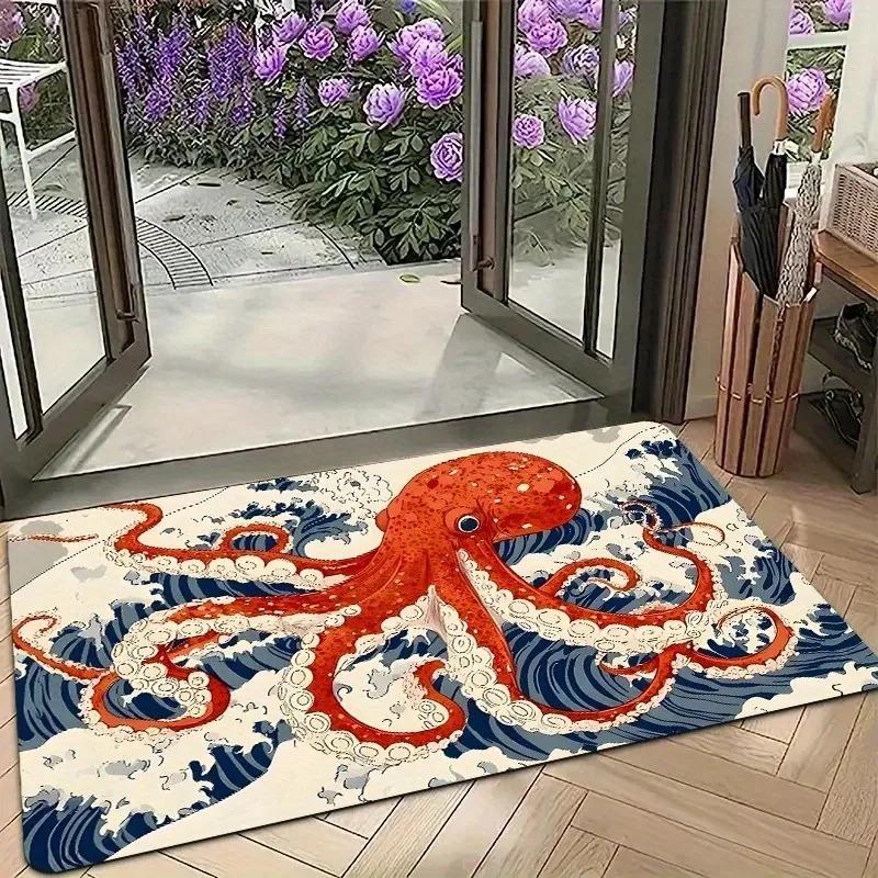 1PC Dog Pattern Kitchen Rugs Non-Slip Home Door Mats Pop Design Bathroom Rug Bath Mat Carpet for Home Sink Laundry Decor