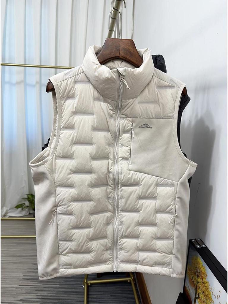 Herren Winddichte Stehkragen Daunenweste - Leicht, Heißversiegelt, 90% Daunen, Ärmellose Oberbekleidung für Herbst/Winter