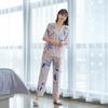Cotton and silk pajamas women's spring and autumn short-sleeved trousers set summer thin Internet celebrity large size high-end loungewear