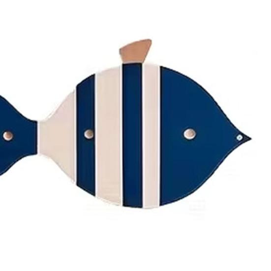 5 Pcs Wooden Fish Wall Decor Nautical Rustic Fish Wall Art Sculpture Beach Coastal Theme Farmhouse Hanging Sign for Home Bathroom Bedroom Lake House