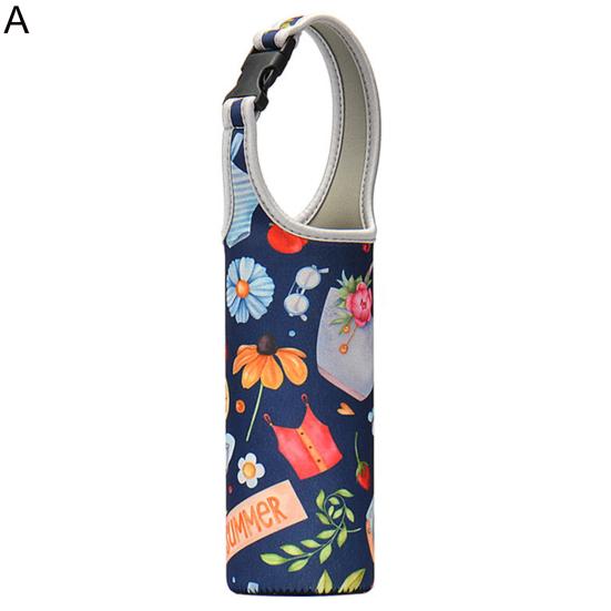 Yousheng Vacuum Cup Sleeve Thickened Elastic Anti-fall with Shoulder Strap Cartoon Printing Portable Water Bottle Case for Outdoor