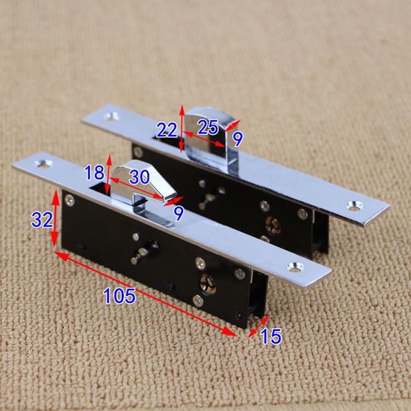 Aluminum alloy sliding door Hook lock, Stealth lock,Cross key, For Wooden door,Framed glass door,strong, durable,Door hardware