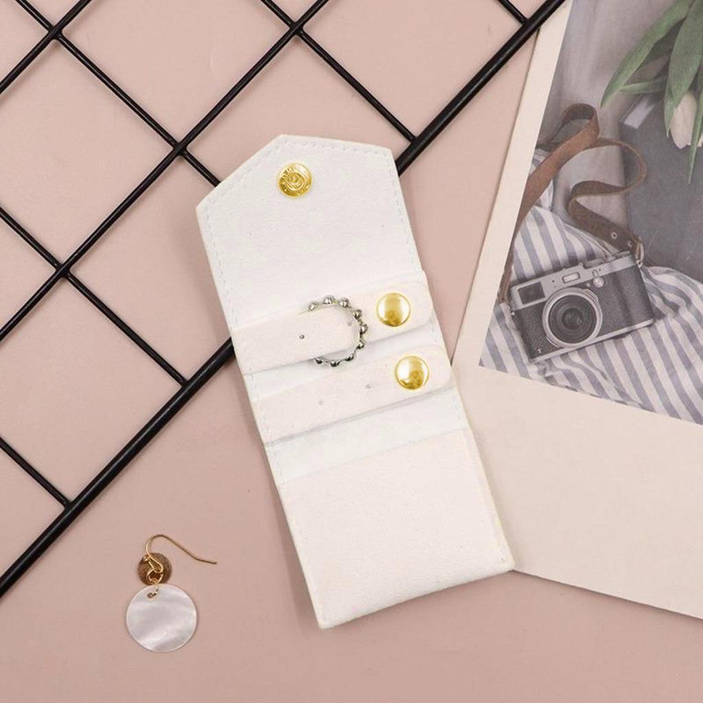 Cute Mini Jewelry Storage Bags Microfiber Leather Gifts Earring Ring Organizer Snap Button Necklace Packaging Pouch