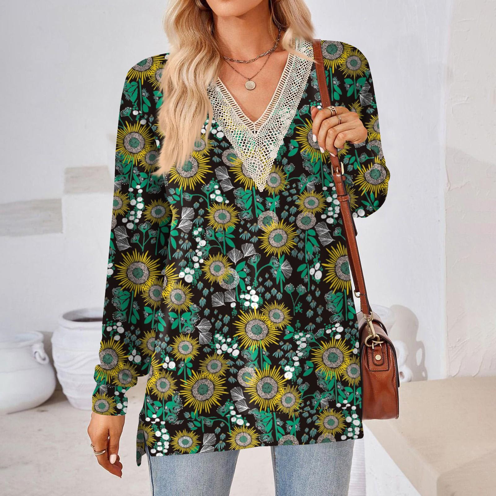 

Женские топы Свободные свободные футболки с длинными рукавами контрастного цвета и разрезом Женские топы L