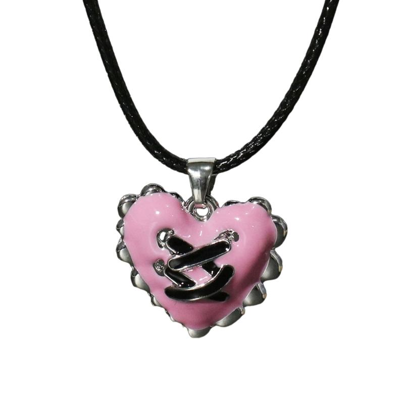 Gothic Liquid Heart Pendant Necklace Devil Eye Cross Choker Punk Devil Eye Clavicle Chain for Women Jewelry Accessories