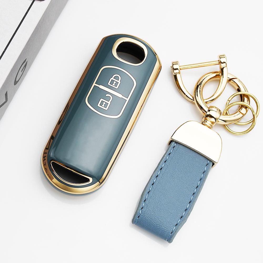 2 Buttons Shell For Mazda Mx-5 Miata Atenza Axela Demio Artz 2 3 5 6 Cx-3 Cx-4 Cx-5 Cx-7 Cx-8 Cx-9 Tpu Car Key Case Accessories