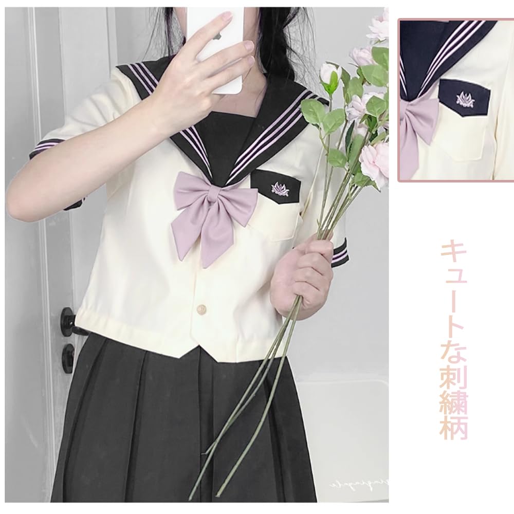 City Sea Sky Sailor Long Set for High School Cute Embroidered School Short Halloween Student Junior High School Cultural School Graduation Authentic