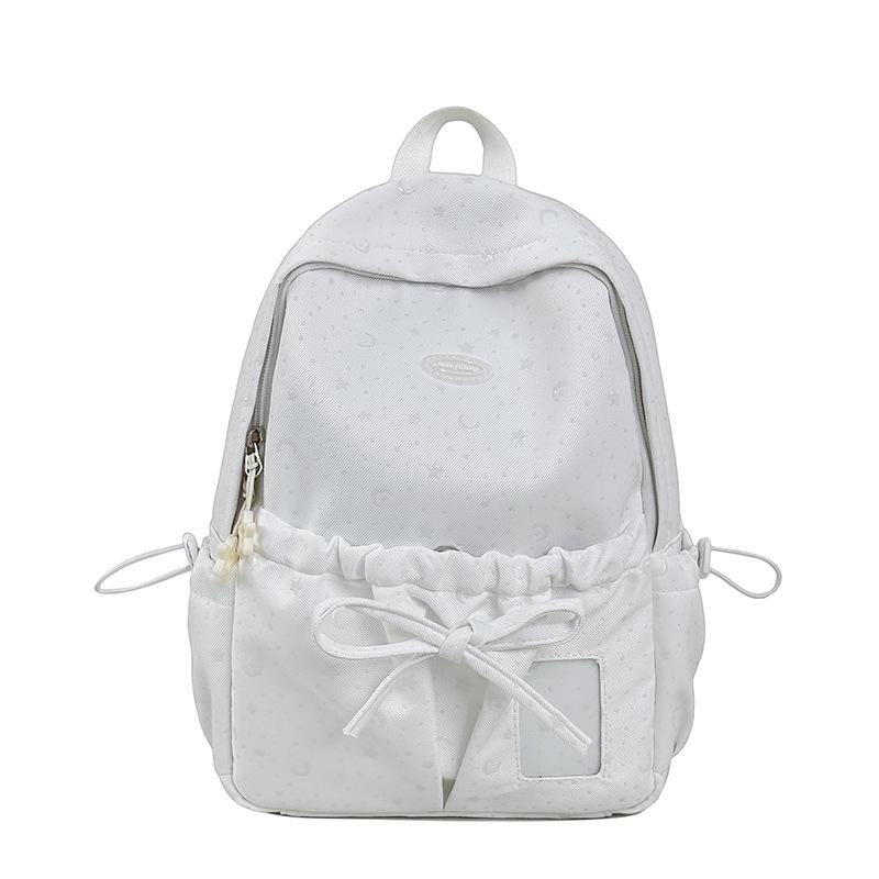 Schoolbag bow schoolbag female junior high school student star Korean version niche ins backpack college student computer bag micro pain bag