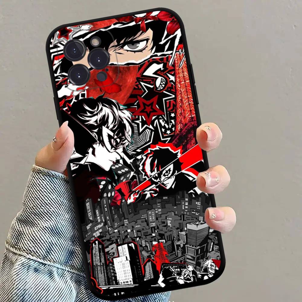 

Game P-Persona 5 Cool Black TPU Phone Case Fashion For iphone17 Air 16 15 14 13 12 Pro 11 Pro Max Plus Protective Case iPhone 16pro max
