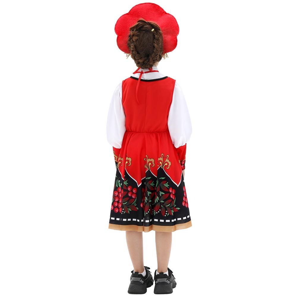 Kids New Russian Ethnic Costume Halloween Folk Stage Performance Cosplay Outfit Vibrant Cultural Festive Themed Look
