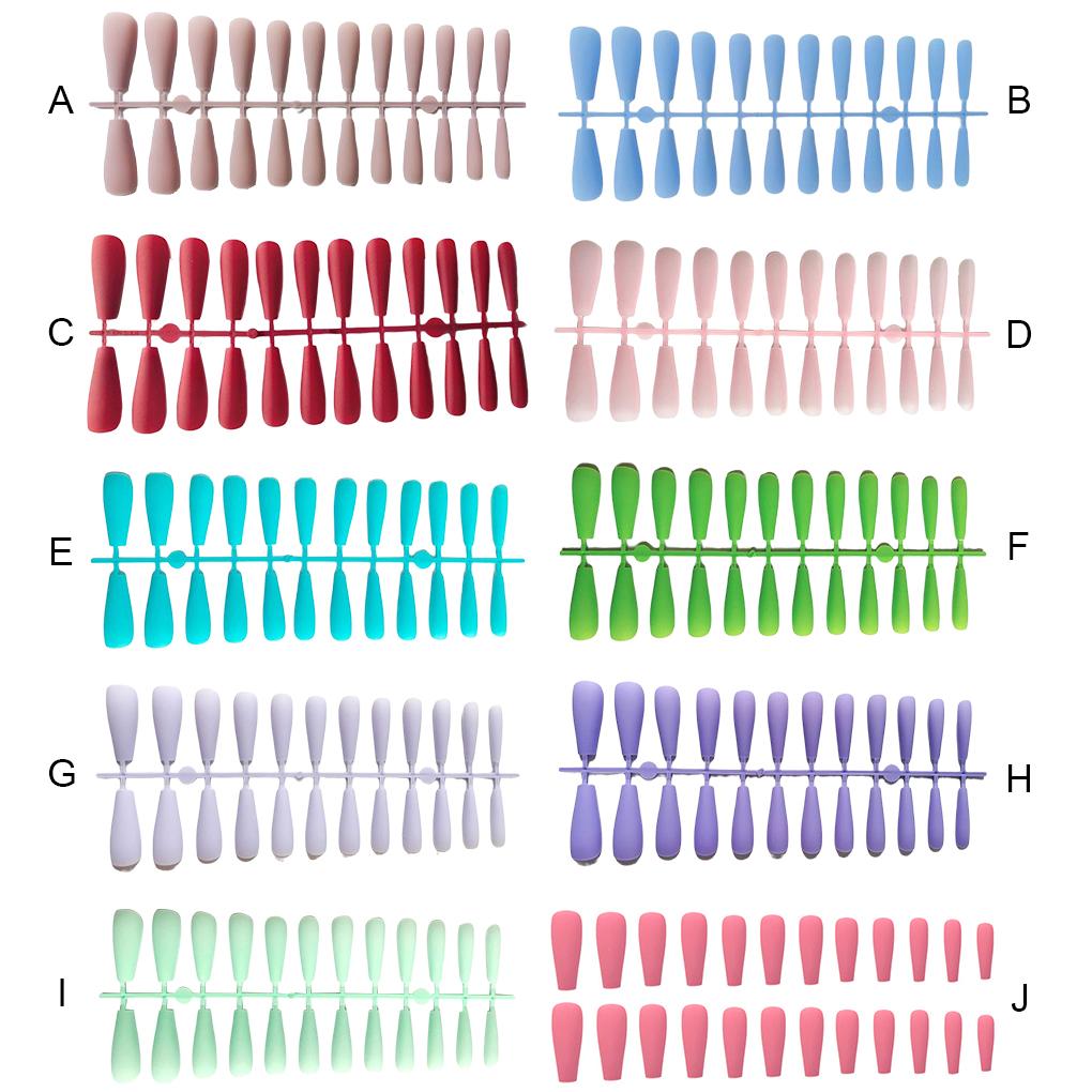 Girls Matte False Nails Reusable Manicure Tools Full Cover Patch Extension Decorations Women Artificial Fingernails