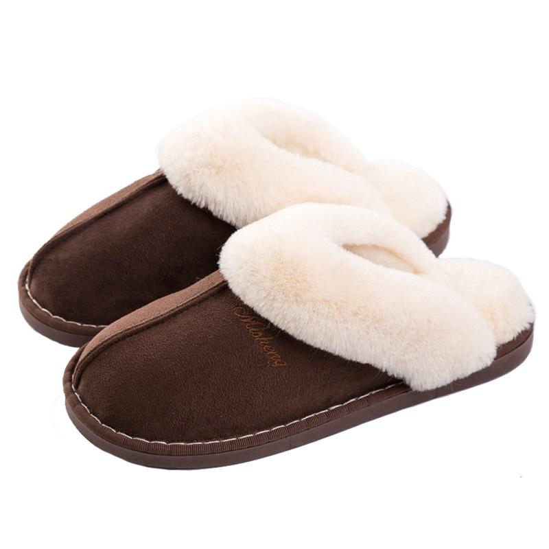 Fashion Size 47 Men Half Slipper Cotton Shoes Cashmere Boot Furry Warm Home Shoes Couples house floor slides Slip On Comfy bedroom shoe