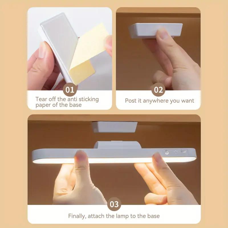 Magnetic LED Reading Light with 3 Colors Adjustable USB Charging Stylish White Design Suitable for Office Desks and Wardrobes