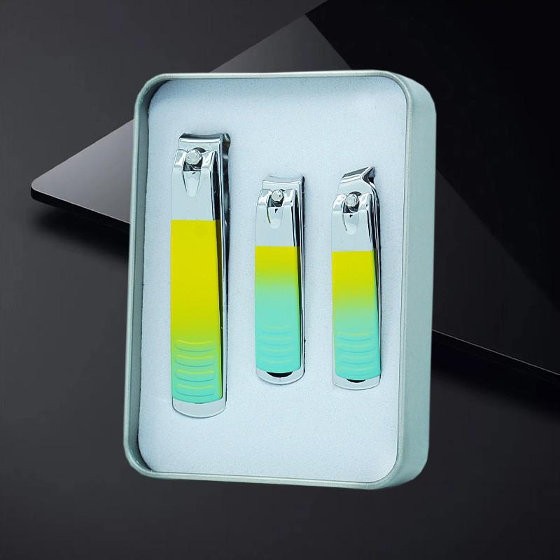 Portable Manicure Kit: Tin Box Nail Clippers, Scissors, Eyebrow Tweezers, and Ear Spoon Gift Set