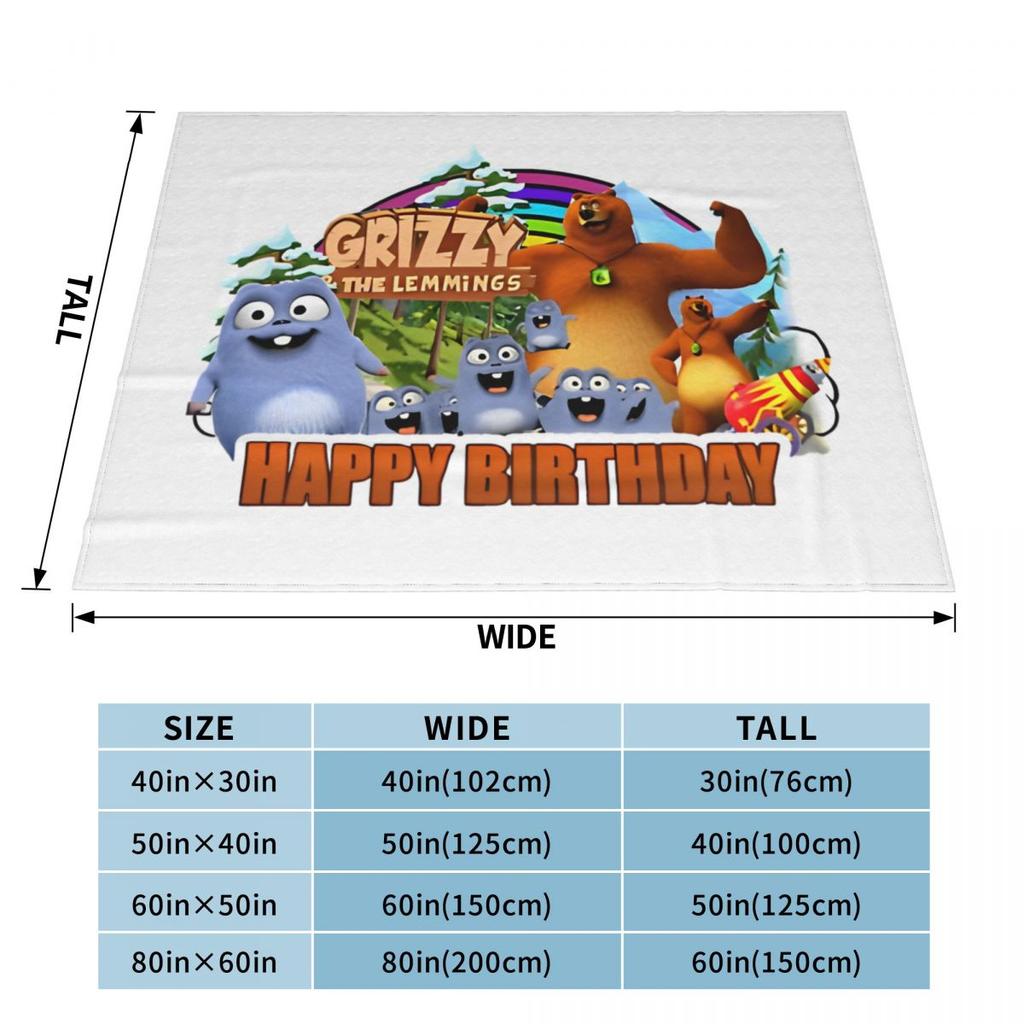 Grizzy Beer Cartoon Blanket Cover Flannel Throw Blanket Home Couch Decoration Soft Warm Bedspreads