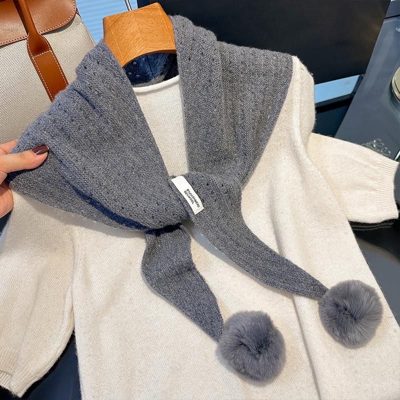 100% Wool British Triangular Scarf Scarf for Women Head Scarf Knitted Scarf Warm Soft Cashmere Poncho Echarpe Stole Party