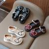Kids Dance Performance Shoes Girls' Leather Shoes with Cute Sweet Bow 2024 New Children Princess Shoes Glossy Soft Sole Elegant