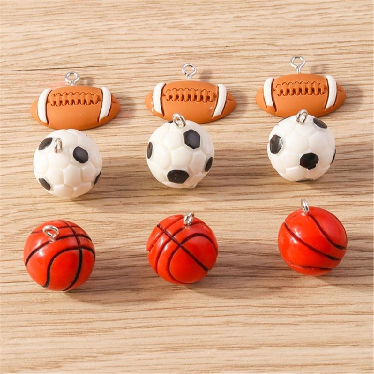 5Pieces Football Pendants Jewelry Making Part Fashion Accessory Perfect for Unique Jewelry Making and Craft Accessories