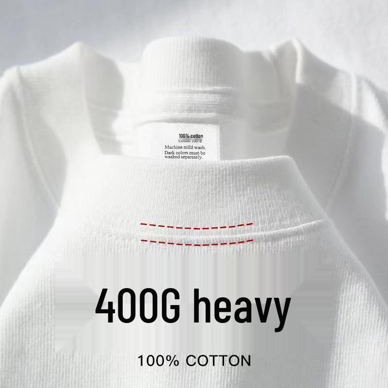400g Unisex Heavyweight Pure Cotton Minimalist Crew Neck T-Shirt