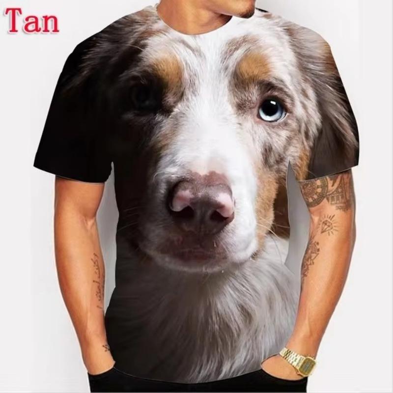 

Милая мужская футболка с короткими рукавами и принтом в виде собаки в 3D-стиле, индивидуальная повседневная футболка в стиле хип-хоп, летняя модная мужская уличная одежда 6XL