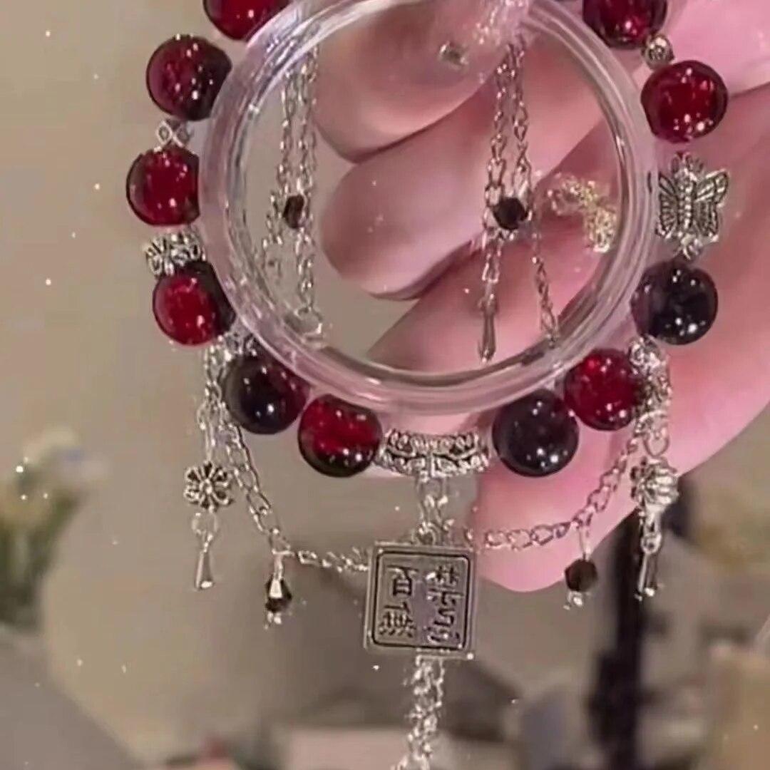 

Модный браслет из бисера «Сотня без табу», красный, белый, женские тренды, вечерние ювелирные аксессуары, подарки