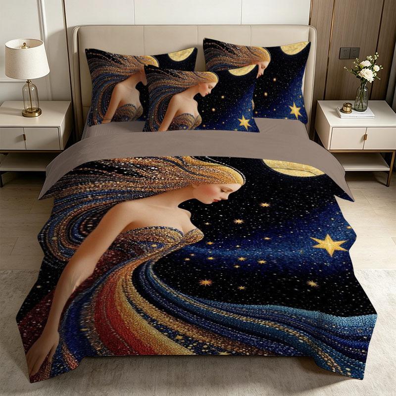 Enchanted Fairy Duvet Cover Set Beautiful Angel Girl Bedding Sets Multi Size Bedding Decoration, Machine Washable