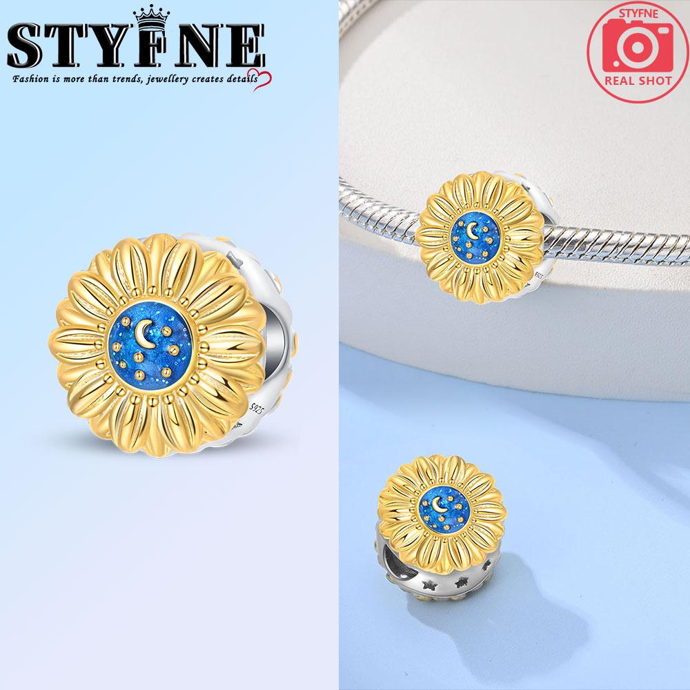 Copper Bouquet Romantic Flower Sunflower Chrysanthemum Charm Beads Suitable Original Bracelet Diy Gifts Jewelry