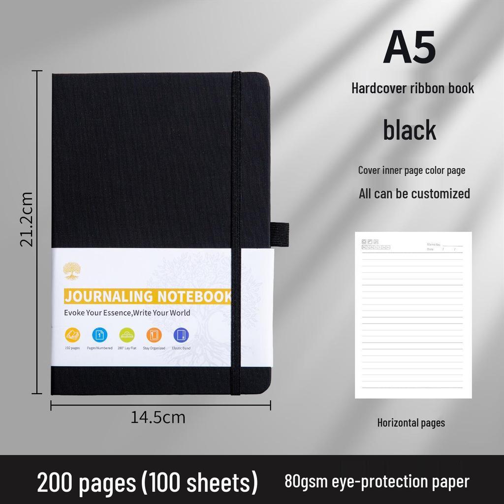 A5 Custom Logo Strap Notebook - Stylish & Simple Student Diary or Business Notebook