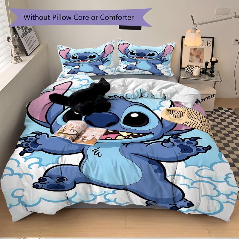 Stitch Clouds Print 3Pcs Bedding Setduvet Cover With 2 Bedropillowcase Home Birthday Gift