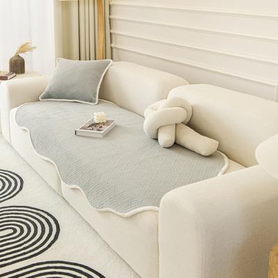 Cream Style Irregular Shaped Sofa Cushion Winter Warm Fleece Furry Straight Row Leather Sofa Cover Towel