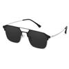 Korean Double Beam Frame Metal Myopia Glasses Trendy Men Half Frame Myopia Sunglasses Anti UV Driving Near Sight Sunglasses