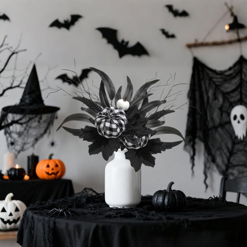 1Pcs Pumpkin Branches Halloween Maple Leaf Decor Home DIY Crafts Harvest Autumn Decoration Artificial Maple Leaf Navidad Decor