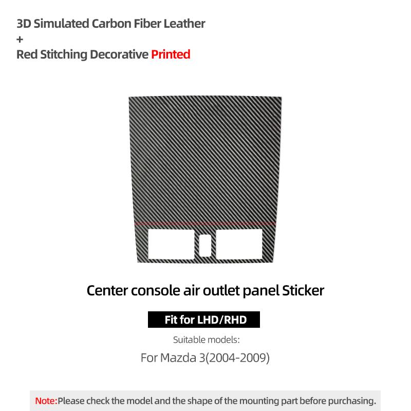 

Betterhumz For Mazda 3 Axela 2004-2009 Made of Alcantara Auto Center Console Air Outlet Trim Stickers Car Interior Accessories Carbon Fiber Leather