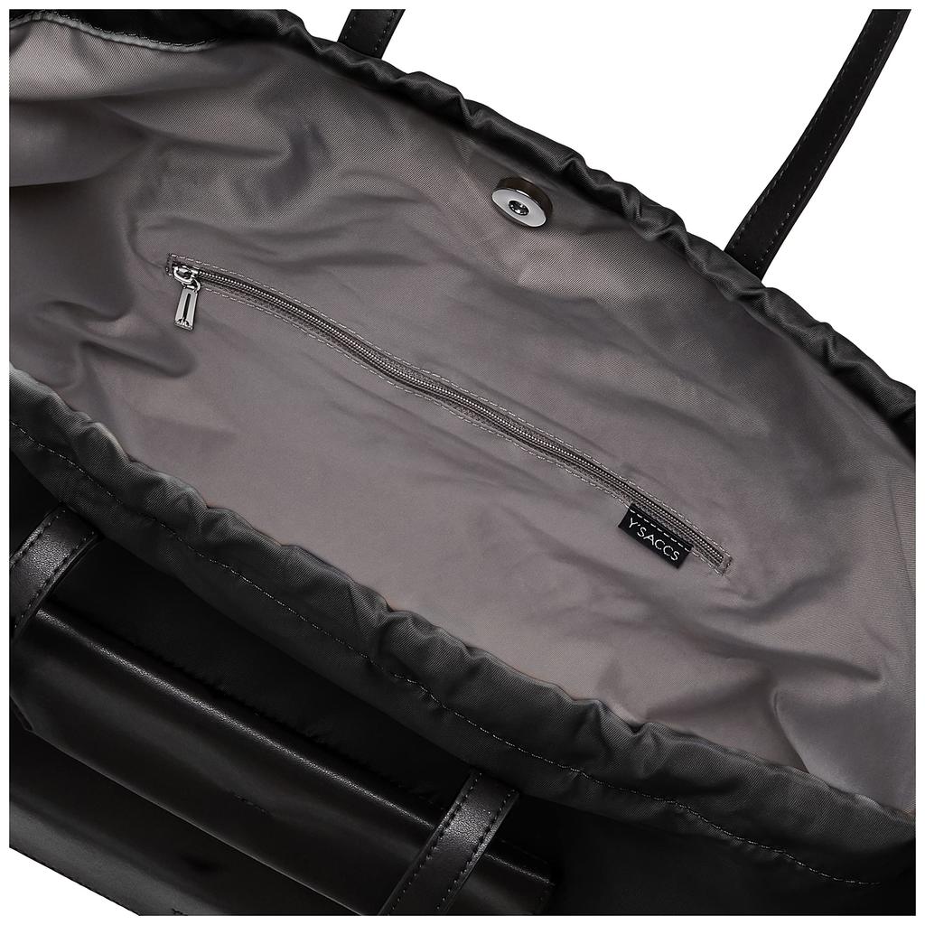 Tote Drawstring Medium Black [Isaac] Bag, 2-Way Tote, Size, Women's, (10)