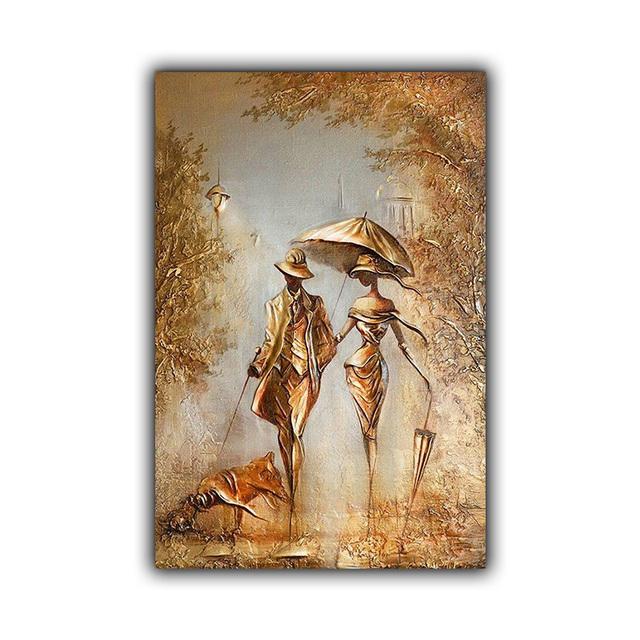 Mode retro kunst abstrakte figur leinwand malerei büro wand kunst romantische paar poster wohnzimmer hause dekoration wandbild Kein Rahmen