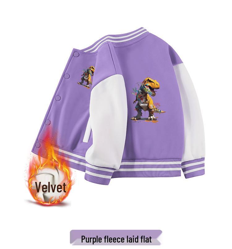 Herbst & Winter Jungen Baseballjacke mit Fleecefutter - Warm, Trendy, Verdickte Oberbekleidung für Kindergarten und Coole Schuluniformen