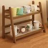 Organizzatore di Tazze a Doppio Strato, Scaffale Portaoggetti Stile Rattan, Portaoggetti da Tavolo per Cucina, Vassoio Multifunzionale per Organizzazione Casa Ufficio Campeggio