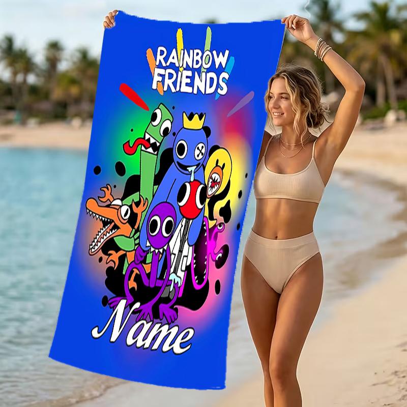 Customizable Personalized Beach Towels Rainbow Friends Themed designs.Suitable for the Beach, Yoga, Sports;ideal As Beach Accessories